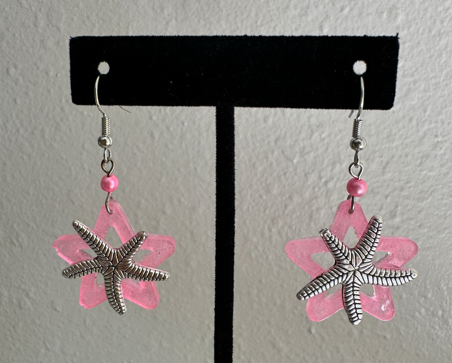 Pink Starfish Resin Earrings