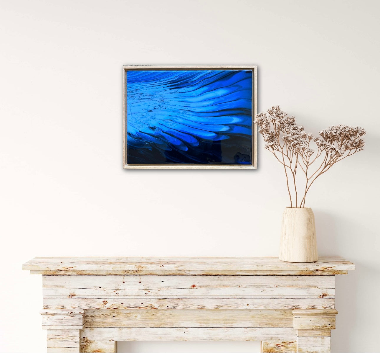 Angels' Wing Fluid Art Framed Painting