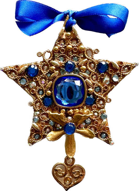 Blue Star Christmas Ornament