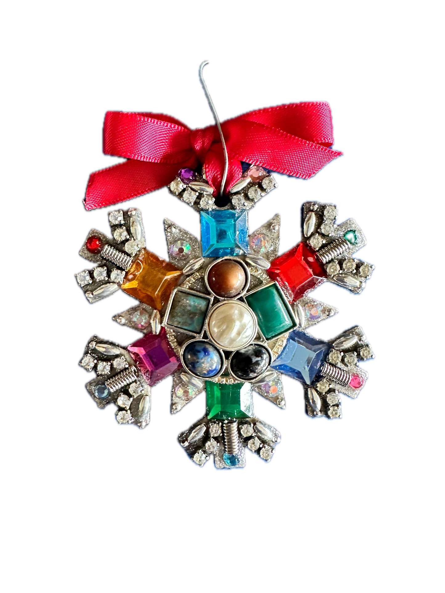 Colorful Snowflake Recycled Ornament