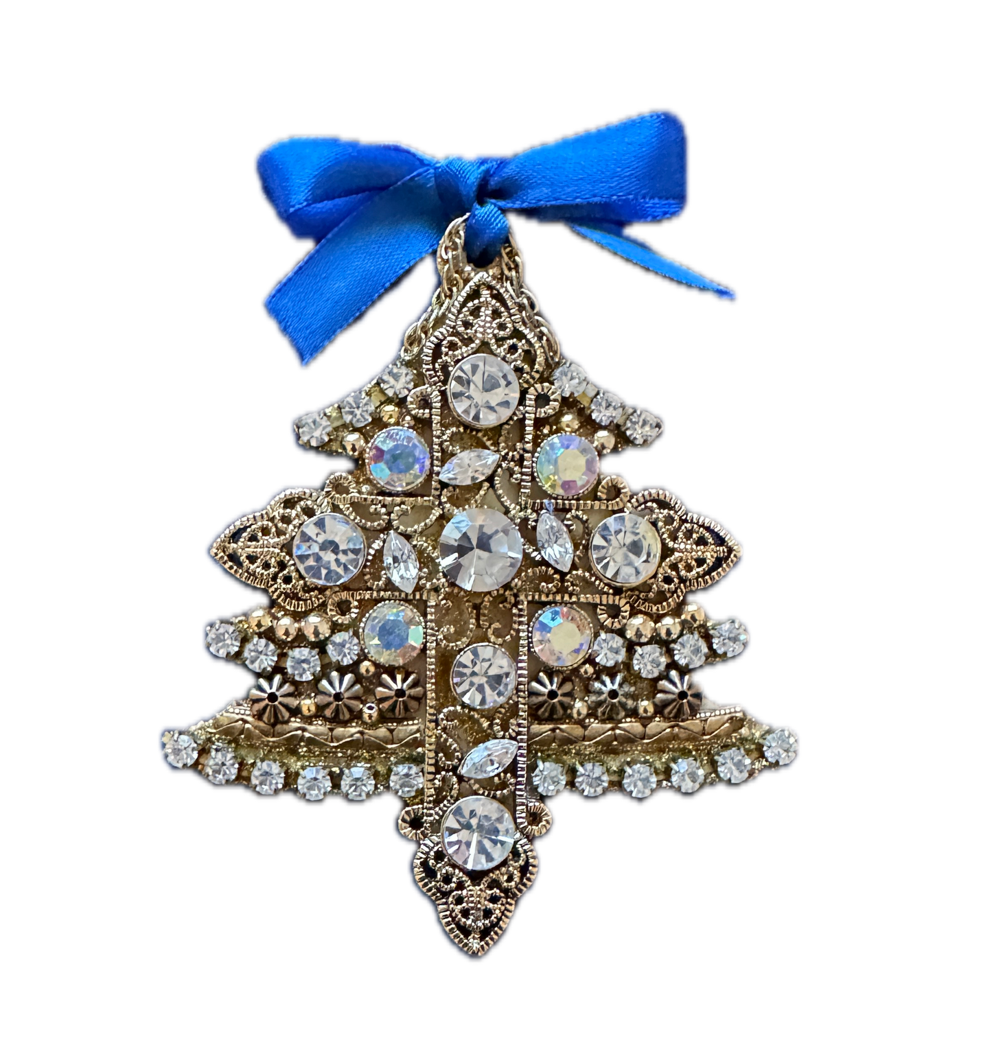Rhinestone Cross Christmas Tree Ornament