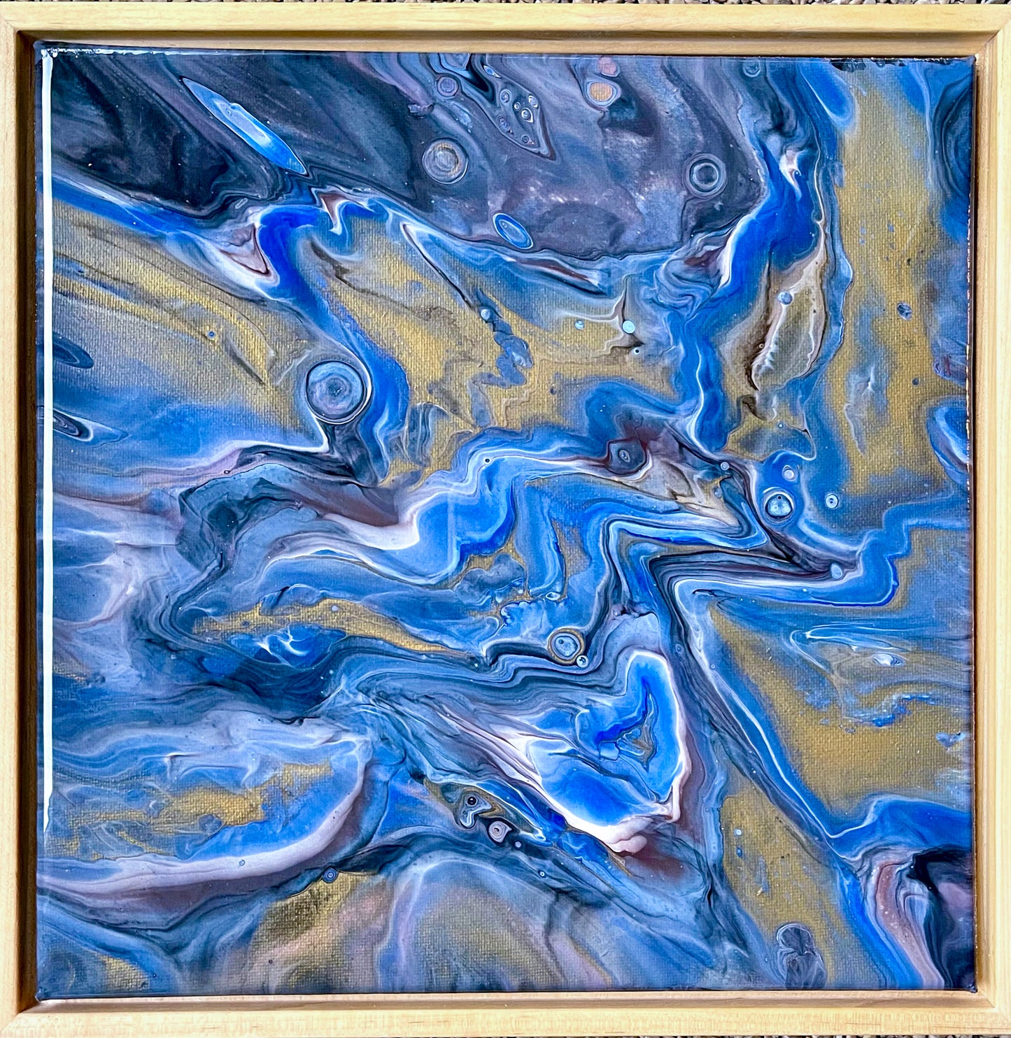 Eye of the Beholder Fluid Art Framed Painting