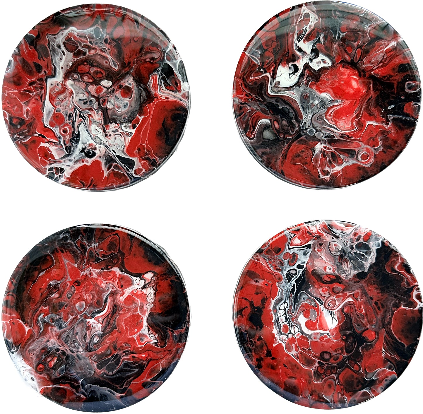 Red Black and White Coasters