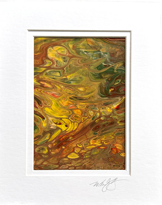 Fire Path Matted Acrylic Painting