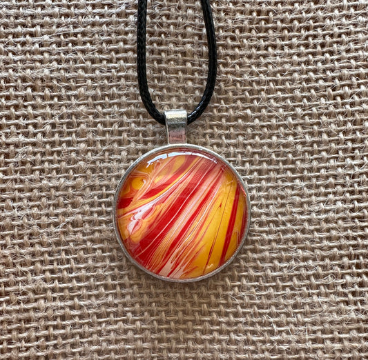 Mail Room - Yellow White Orange Striped Necklace