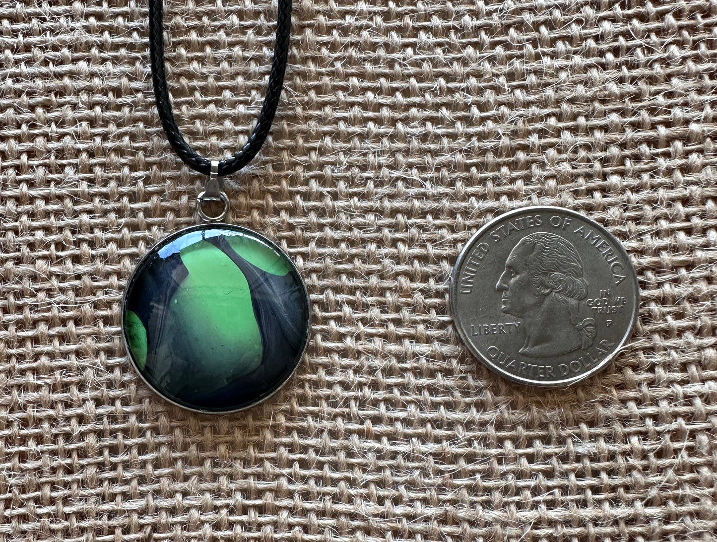 Black and Green Splotches Necklace