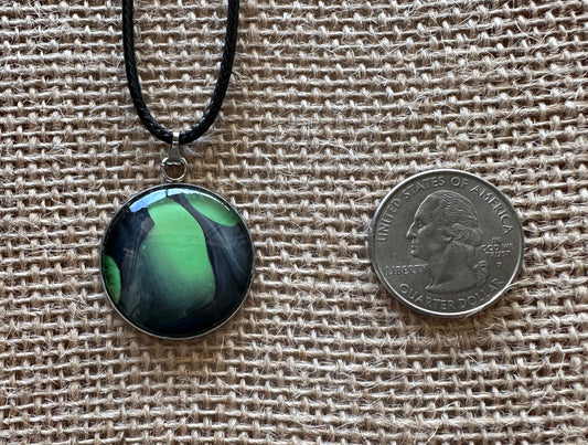 Black and Green Splotches Necklace