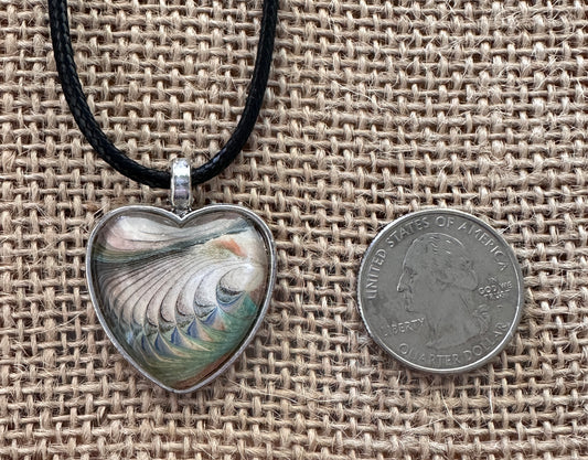 White Waves Heart Necklace