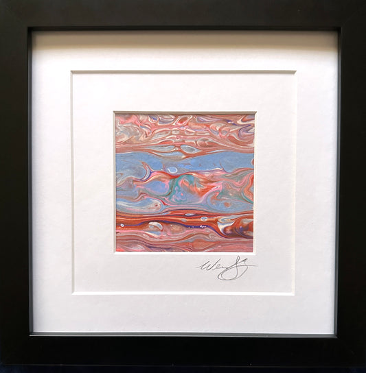 Swimming Small Framed Painting